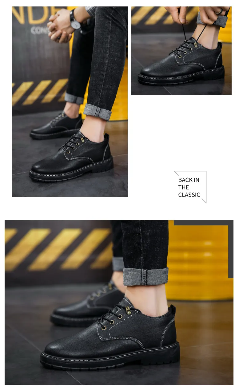 Men's Leather Work Shoes Non-Slip Waterproof Oil-Proof Chef Shoes Casual Kitchen Safety Footwear Martin Labor Protection Summer showcase 11