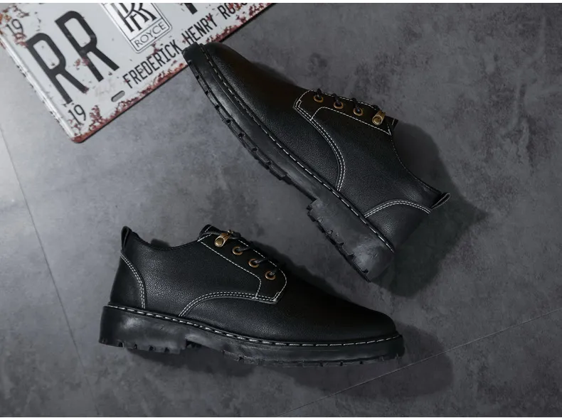 Men's Leather Work Shoes Non-Slip Waterproof Oil-Proof Chef Shoes Casual Kitchen Safety Footwear Martin Labor Protection Summer showcase 16