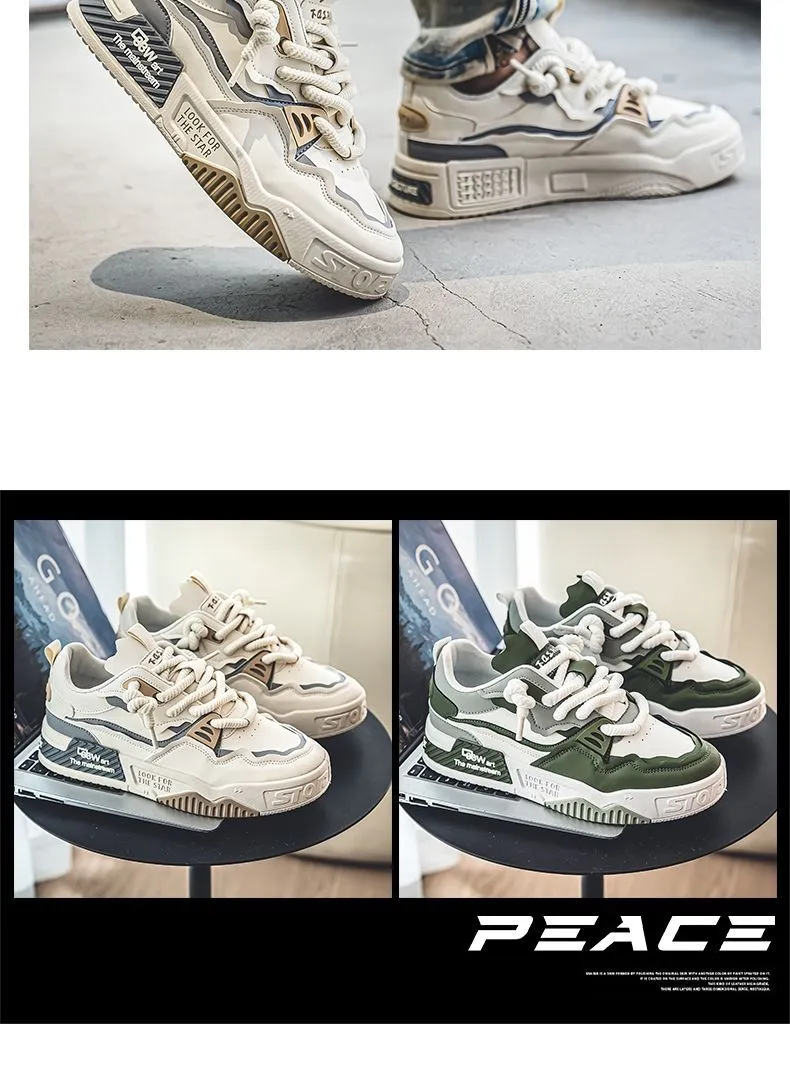 Men's Plus Size Leather Sneakers 2025 - Casual Sports Shoes with Thick Sole for Height Increase - Size 46 showcase 15