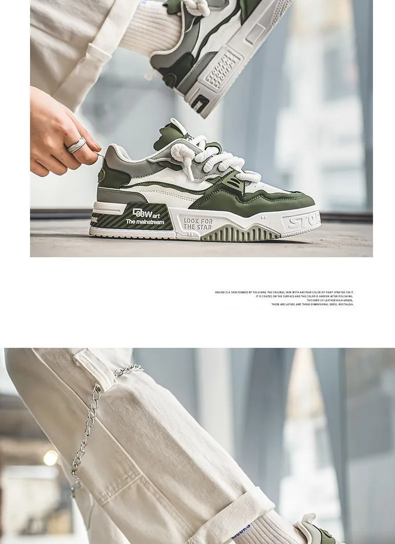 Men's Plus Size Leather Sneakers 2025 - Casual Sports Shoes with Thick Sole for Height Increase - Size 46 showcase 18