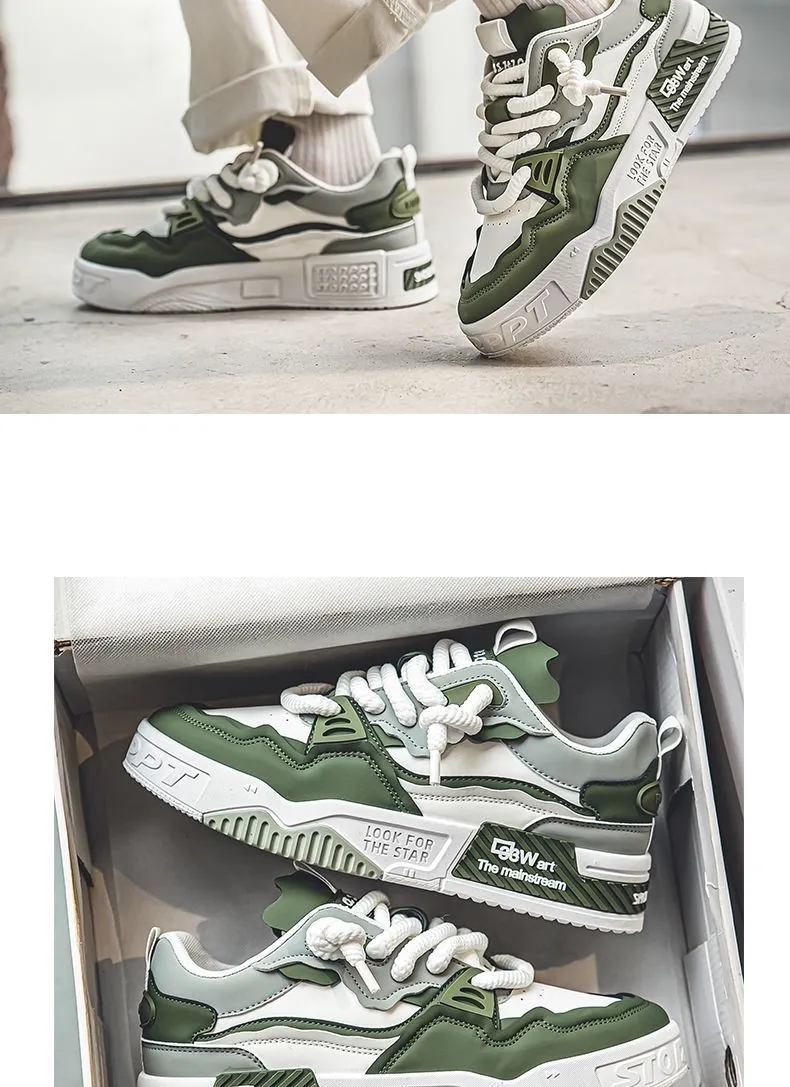 Men's Plus Size Leather Sneakers 2025 - Casual Sports Shoes with Thick Sole for Height Increase - Size 46 showcase 19