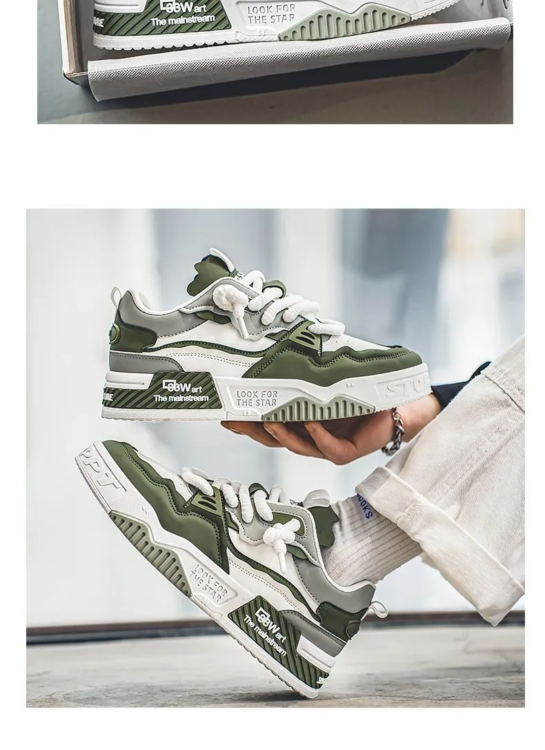 Men's Plus Size Leather Sneakers 2025 - Casual Sports Shoes with Thick Sole for Height Increase - Size 46 showcase 20