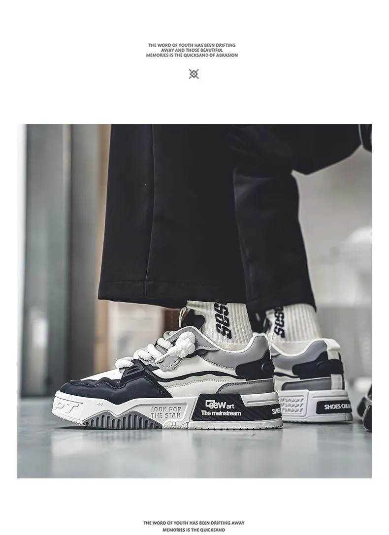 Men's Plus Size Leather Sneakers 2025 - Casual Sports Shoes with Thick Sole for Height Increase - Size 46 showcase 5