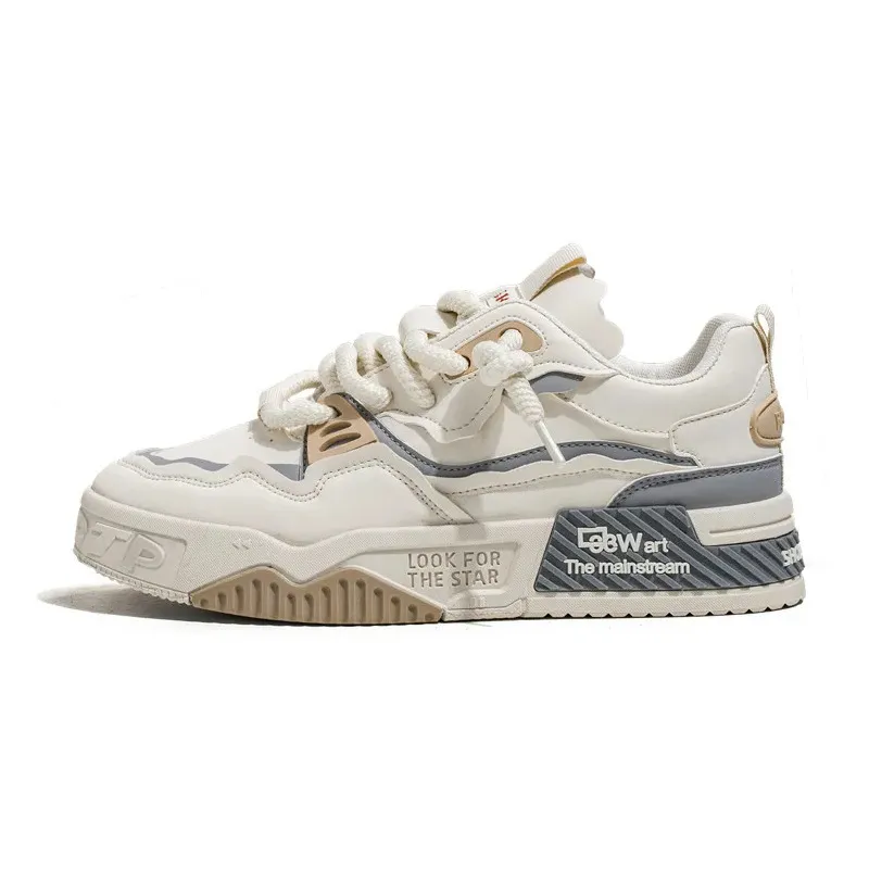 Men's Plus Size Leather Sneakers 2025 - Casual Sports Shoes with Thick Sole for Height Increase - Size 46 thumbnail 5