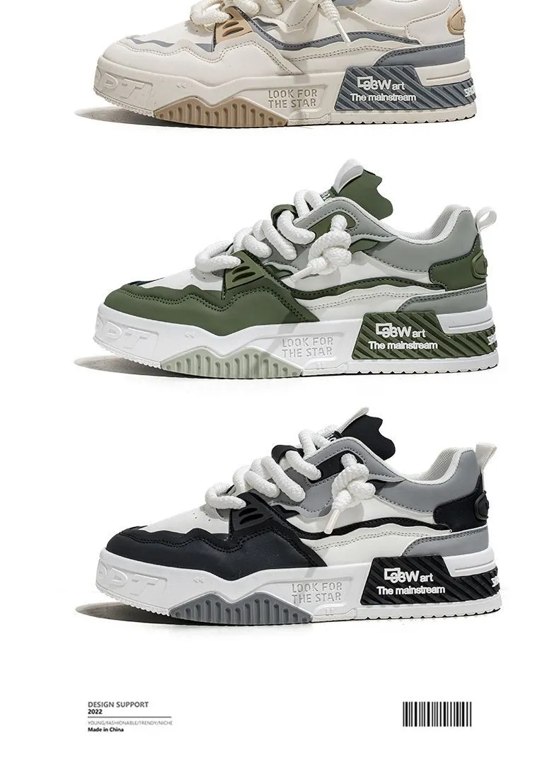 Men's Plus Size Leather Sneakers 2025 - Casual Sports Shoes with Thick Sole for Height Increase - Size 46 showcase 3