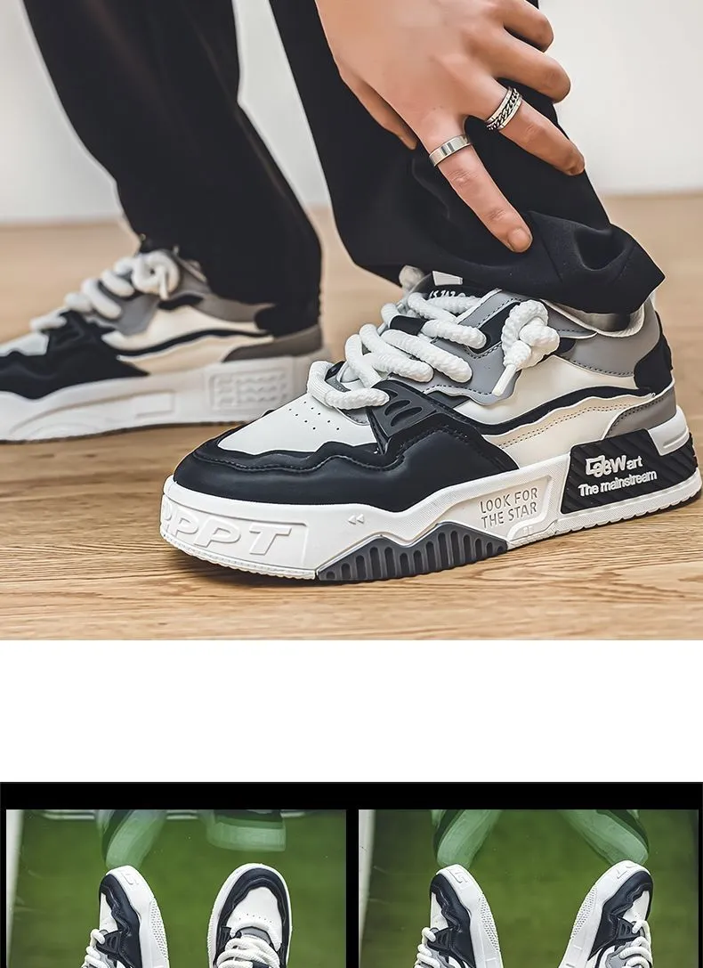Men's Plus Size Leather Sneakers 2025 - Casual Sports Shoes with Thick Sole for Height Increase - Size 46 showcase 9