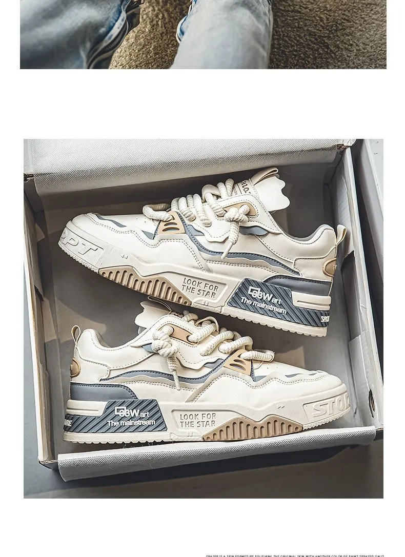 Men's Plus Size Leather Sneakers 2025 - Casual Sports Shoes with Thick Sole for Height Increase - Size 46 showcase 12