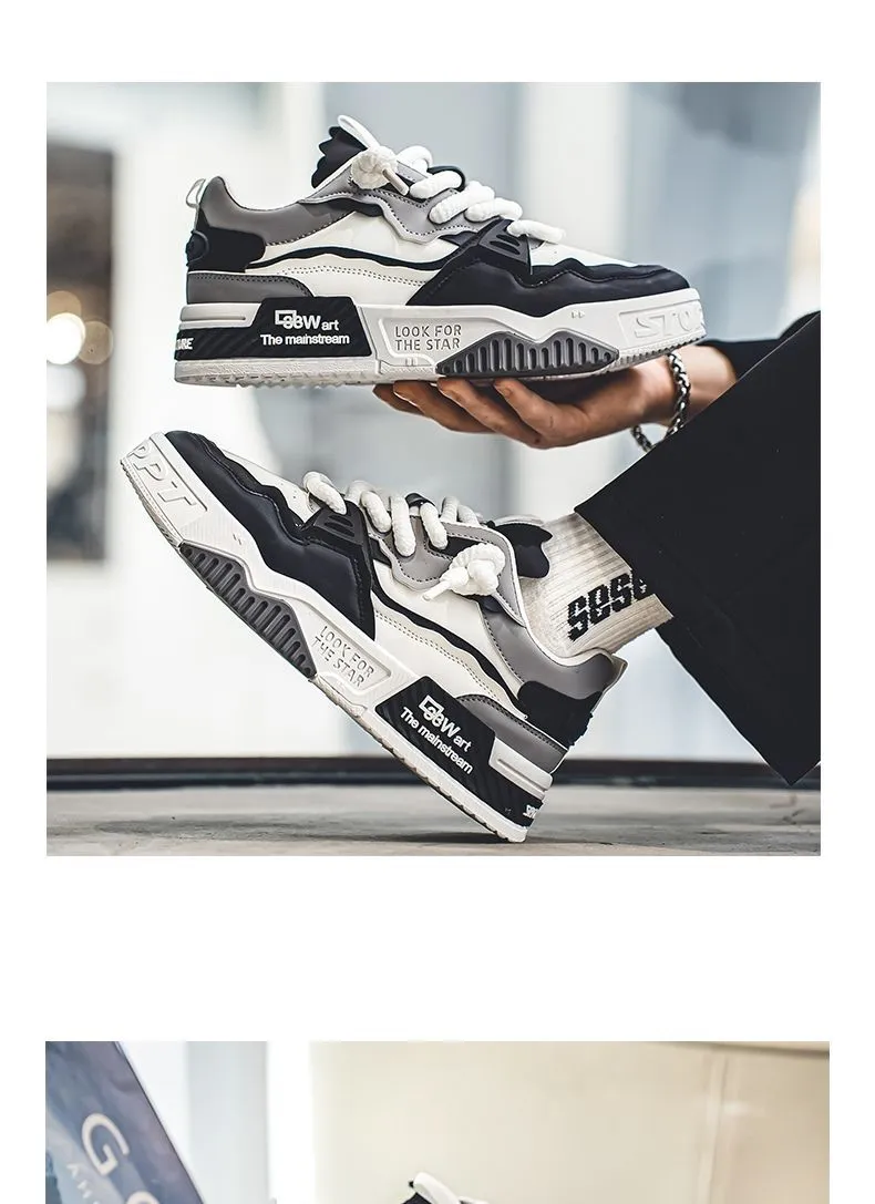 Men's Plus Size Leather Sneakers 2025 - Casual Sports Shoes with Thick Sole for Height Increase - Size 46 showcase 6