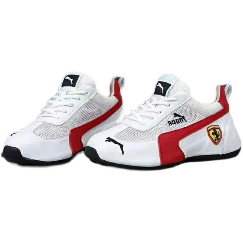 Men's Leather Casual Sports Shoes - Low Top Fashion Sneakers, Comfortable Soft Sole Walking Shoes for Everyday Wear thumbnail 5