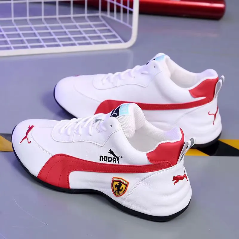 Men's Leather Casual Sports Shoes - Low Top Fashion Sneakers, Comfortable Soft Sole Walking Shoes for Everyday Wear showcase 12