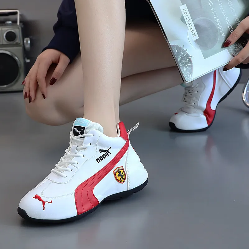 Men's Leather Casual Sports Shoes - Low Top Fashion Sneakers, Comfortable Soft Sole Walking Shoes for Everyday Wear thumbnail 3