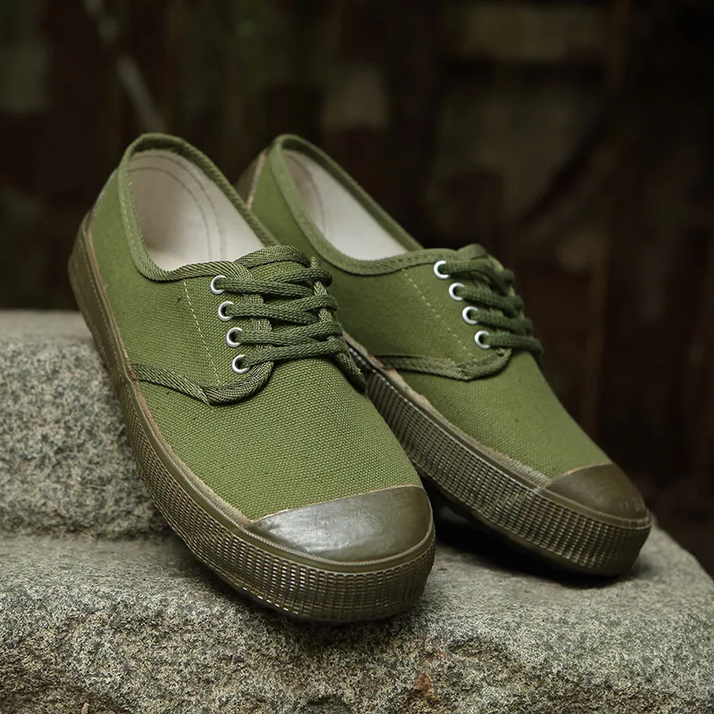 Men's Canvas Work Shoes Spring Autumn Lightweight Breathable Sneakers Yellow Rubber Sole Construction Site Labor Protection Farmland Training thumbnail 1