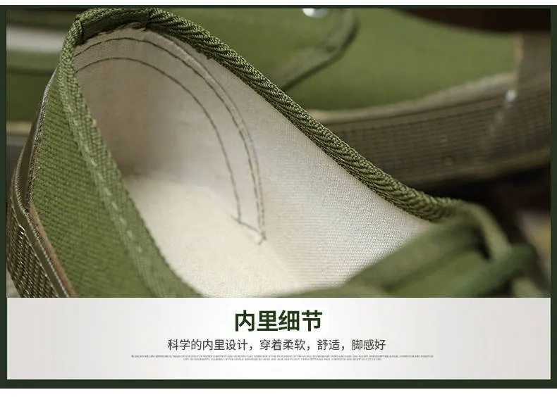 Men's Canvas Work Shoes Spring Autumn Lightweight Breathable Sneakers Yellow Rubber Sole Construction Site Labor Protection Farmland Training showcase 6