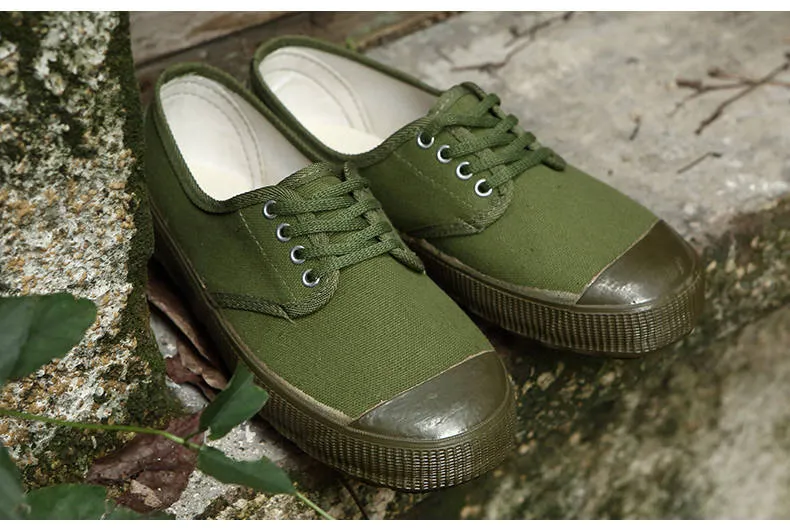 Men's Canvas Work Shoes Spring Autumn Lightweight Breathable Sneakers Yellow Rubber Sole Construction Site Labor Protection Farmland Training showcase 8