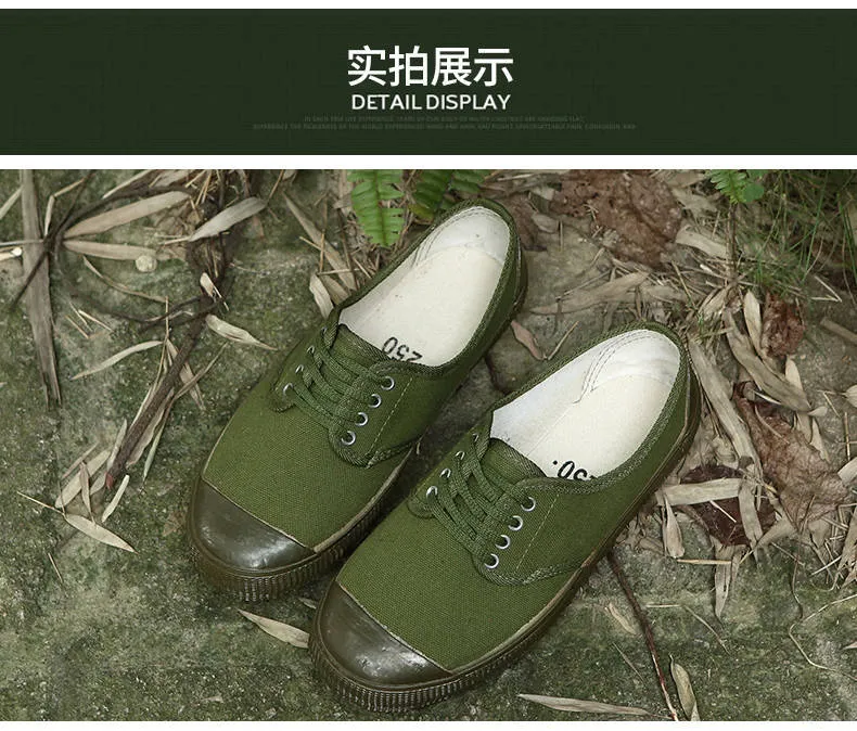 Men's Canvas Work Shoes Spring Autumn Lightweight Breathable Sneakers Yellow Rubber Sole Construction Site Labor Protection Farmland Training showcase 7