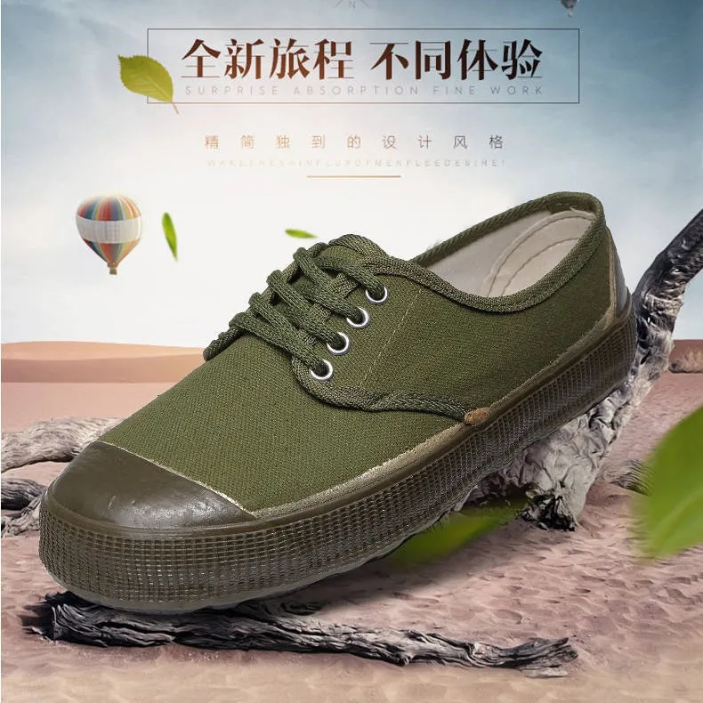 Men's Canvas Work Shoes Spring Autumn Lightweight Breathable Sneakers Yellow Rubber Sole Construction Site Labor Protection Farmland Training thumbnail 2