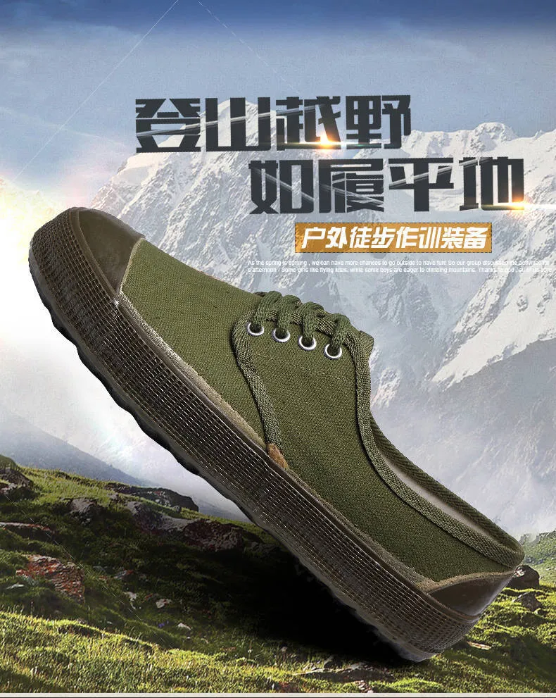 Men's Canvas Work Shoes Spring Autumn Lightweight Breathable Sneakers Yellow Rubber Sole Construction Site Labor Protection Farmland Training showcase 1