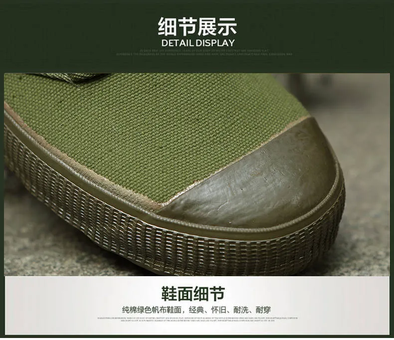 Men's Canvas Work Shoes Spring Autumn Lightweight Breathable Sneakers Yellow Rubber Sole Construction Site Labor Protection Farmland Training showcase 4