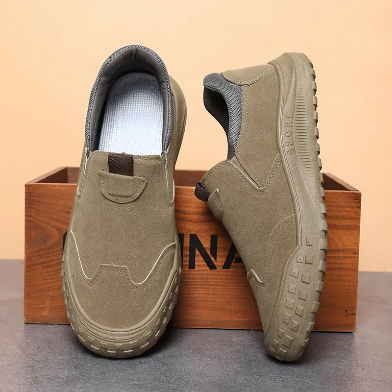 Men's Canvas Work Shoes Spring Autumn Lightweight Breathable Sneakers Yellow Rubber Sole Construction Site Labor Protection Farmland Training thumbnail 9