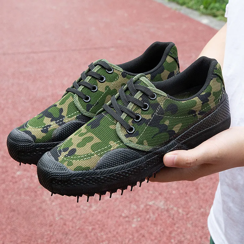 Men's Vulcanized Camouflage Training Shoes - Non-Slip, Wear-Resistant Rubber Sole, Breathable Low-Top Work & Military Shoes for Construction, Labor, and Outdoor Activities thumbnail 1