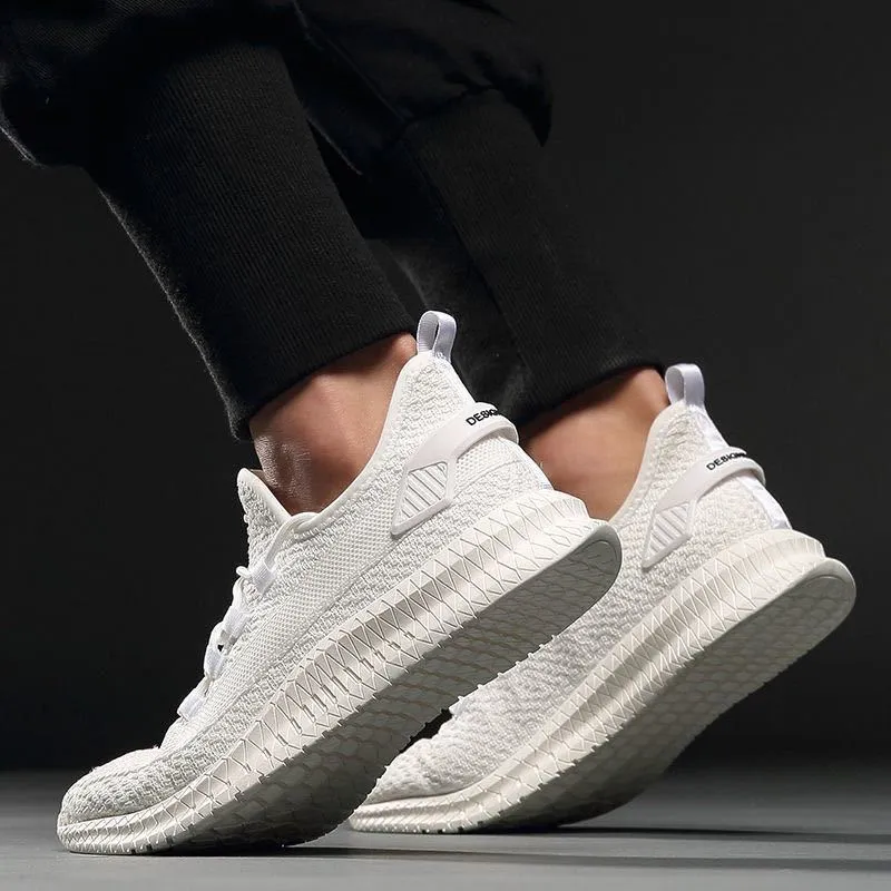 Men's Breathable Sneakers - Lightweight Fly Woven Fashion Shoes for Spring, Summer, and Autumn - Casual Trendy Joker Style thumbnail 4