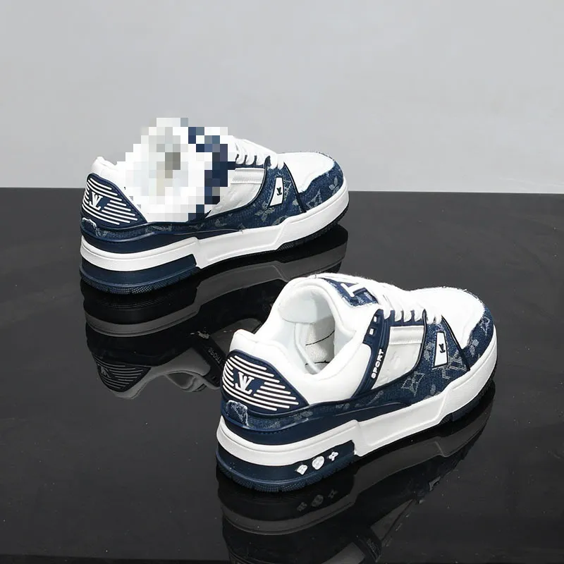 Men's and Women's Leather Panel Sneakers: Breathable, Versatile Casual Shoes with Thick Soles for Height Increase - Trendy Couple Sports Footwear showcase 4