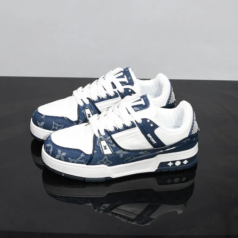 Men's and Women's Leather Panel Sneakers: Breathable, Versatile Casual Shoes with Thick Soles for Height Increase - Trendy Couple Sports Footwear showcase 1