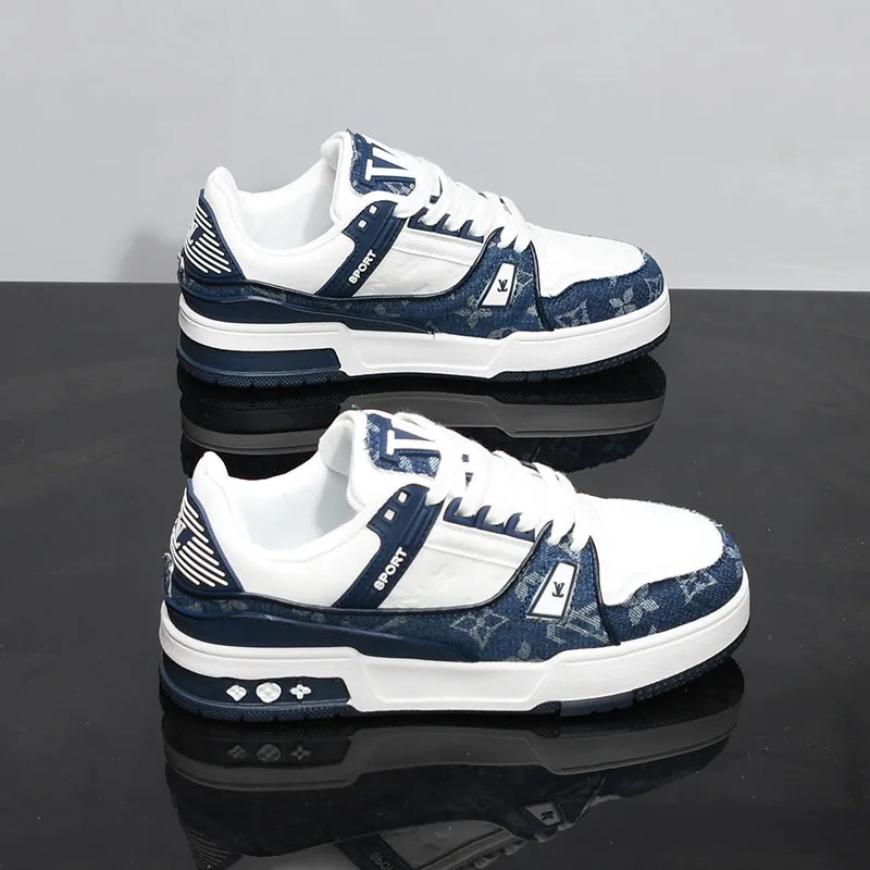 Men's and Women's Leather Panel Sneakers: Breathable, Versatile Casual Shoes with Thick Soles for Height Increase - Trendy Couple Sports Footwear showcase 5