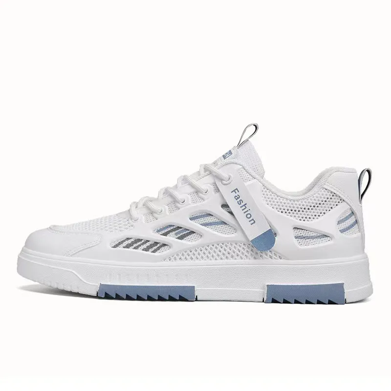 Men's Breathable Mesh Sneakers Summer 2025 - Lightweight Casual Sports Shoes, Trendy All-Match White Board Shoes for Students and Young Adults thumbnail 5