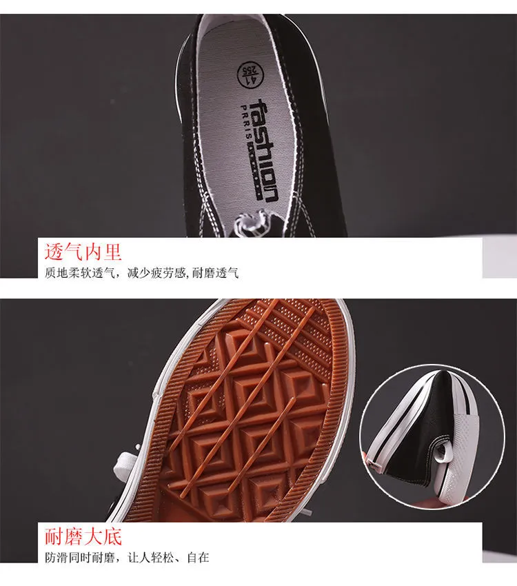 Men's Canvas Sneakers Low Top Casual Shoes - Trendy Harajuku Vintage Style - All-Match Student Sneakers for Spring and Autumn showcase 4