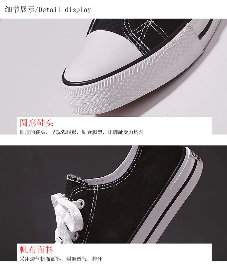 Men's Canvas Sneakers Low Top Casual Shoes - Trendy Harajuku Vintage Style - All-Match Student Sneakers for Spring and Autumn showcase 3