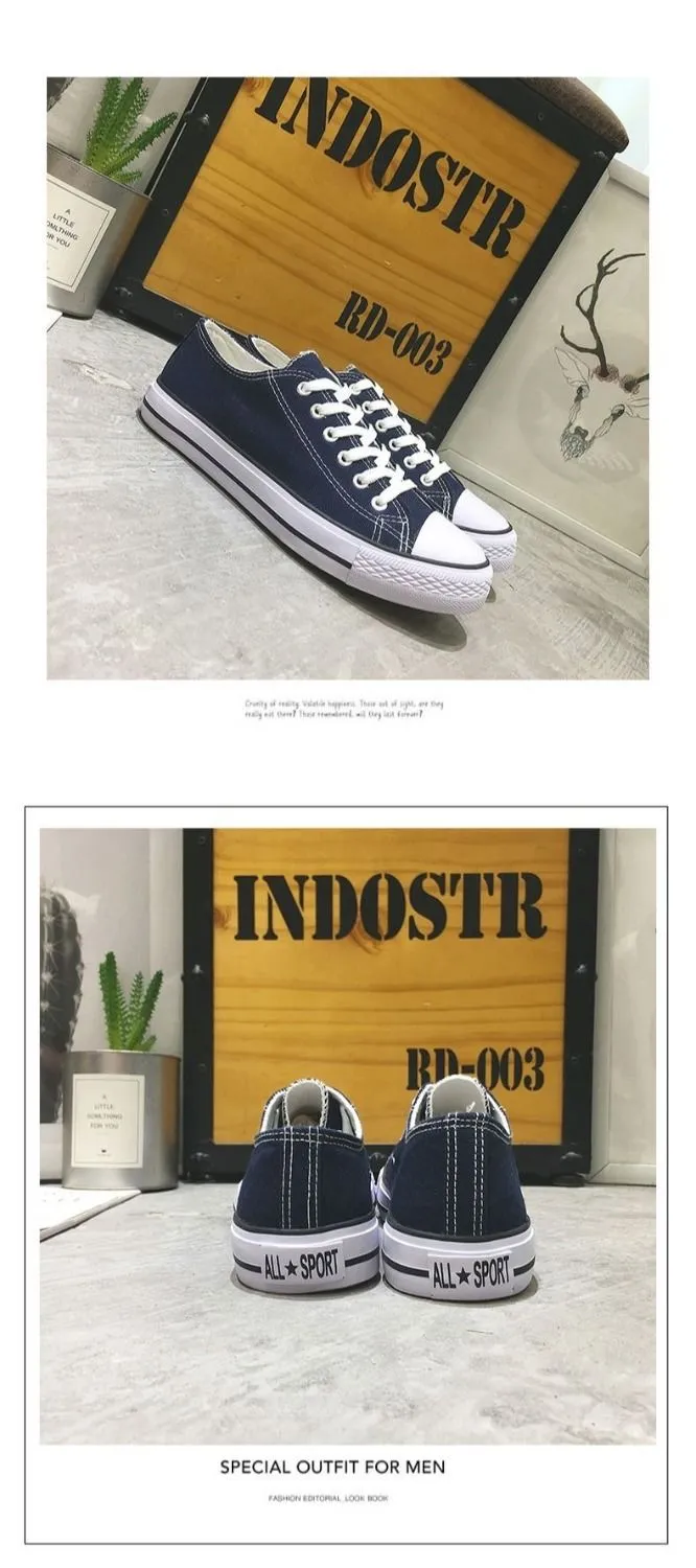 Men's Canvas Sneakers Low Top Casual Shoes - Trendy Harajuku Vintage Style - All-Match Student Sneakers for Spring and Autumn showcase 12