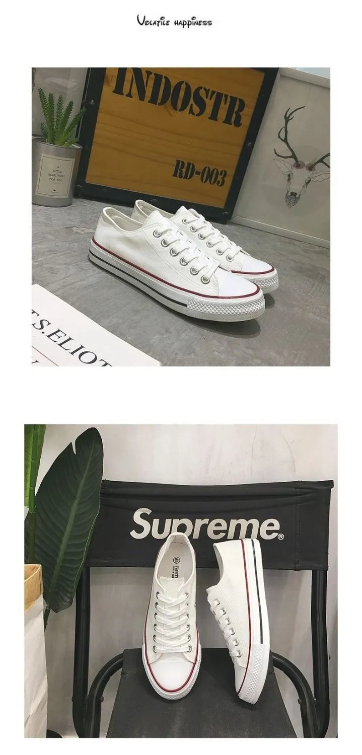 Men's Canvas Sneakers Low Top Casual Shoes - Trendy Harajuku Vintage Style - All-Match Student Sneakers for Spring and Autumn showcase 9