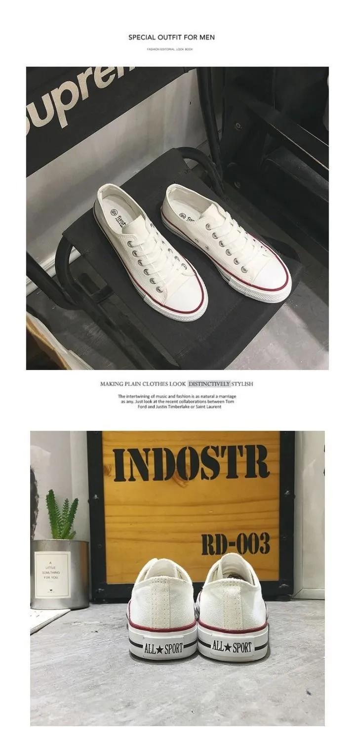 Men's Canvas Sneakers Low Top Casual Shoes - Trendy Harajuku Vintage Style - All-Match Student Sneakers for Spring and Autumn showcase 10