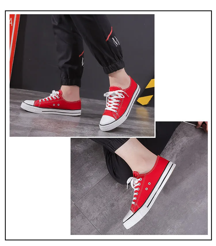 Men's Canvas Sneakers Low Top Casual Shoes - Trendy Harajuku Vintage Style - All-Match Student Sneakers for Spring and Autumn showcase 16