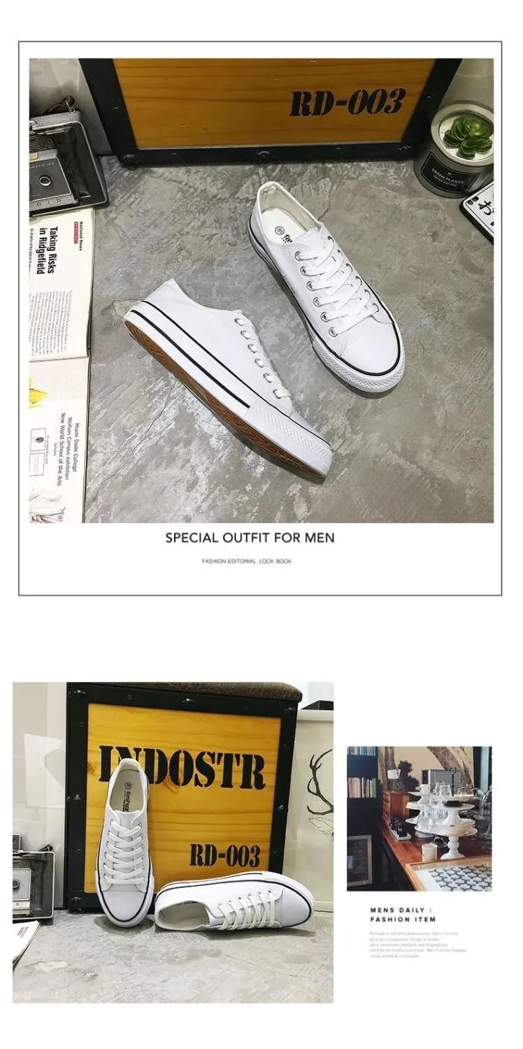 Men's Canvas Sneakers Low Top Casual Shoes - Trendy Harajuku Vintage Style - All-Match Student Sneakers for Spring and Autumn showcase 6