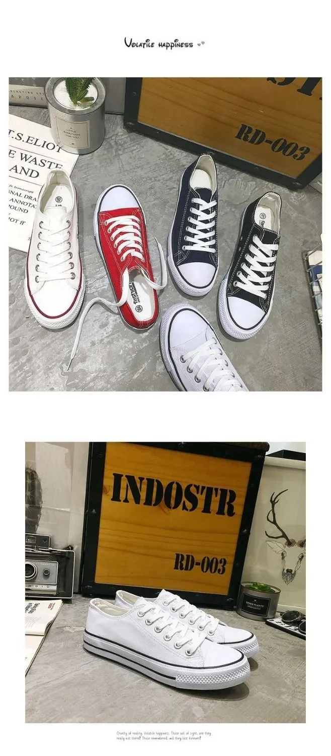 Men's Canvas Sneakers Low Top Casual Shoes - Trendy Harajuku Vintage Style - All-Match Student Sneakers for Spring and Autumn showcase 5