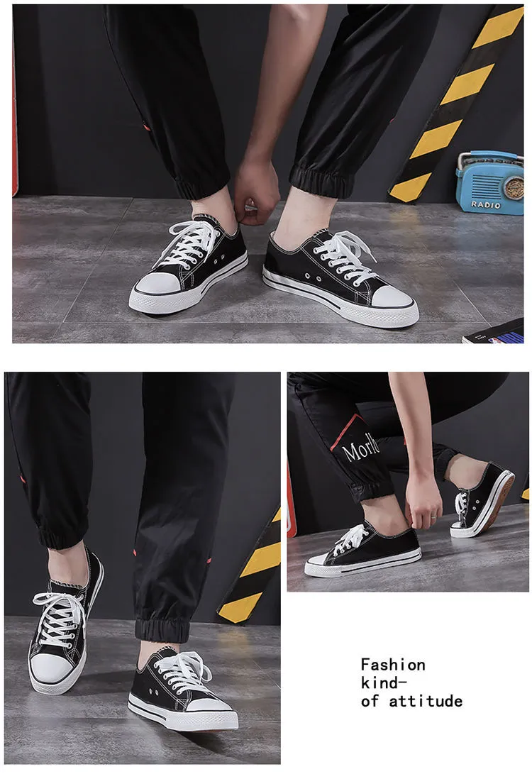 Men's Canvas Sneakers Low Top Casual Shoes - Trendy Harajuku Vintage Style - All-Match Student Sneakers for Spring and Autumn showcase 18