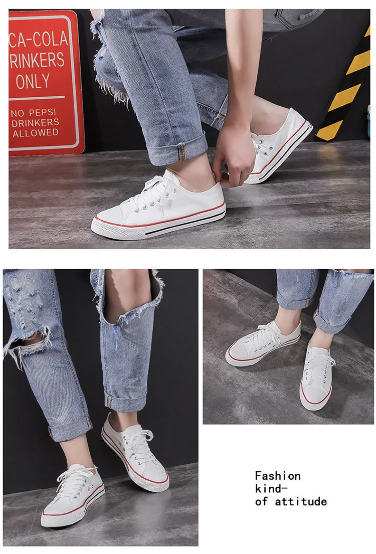 Men's Canvas Sneakers Low Top Casual Shoes - Trendy Harajuku Vintage Style - All-Match Student Sneakers for Spring and Autumn showcase 14