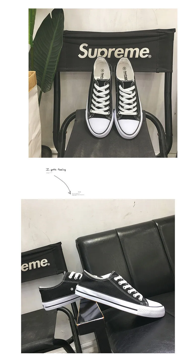 Men's Canvas Sneakers Low Top Casual Shoes - Trendy Harajuku Vintage Style - All-Match Student Sneakers for Spring and Autumn showcase 13