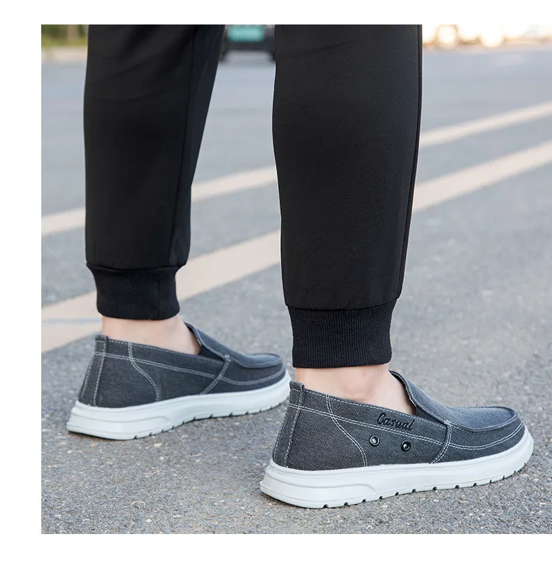Men's Extra Large Size Canvas Shoes - Slip-on Style, Lightweight & Soft Sole, Casual Board Shoes for Sizes 45-48, Comfortable Dad Car Shoes showcase 17