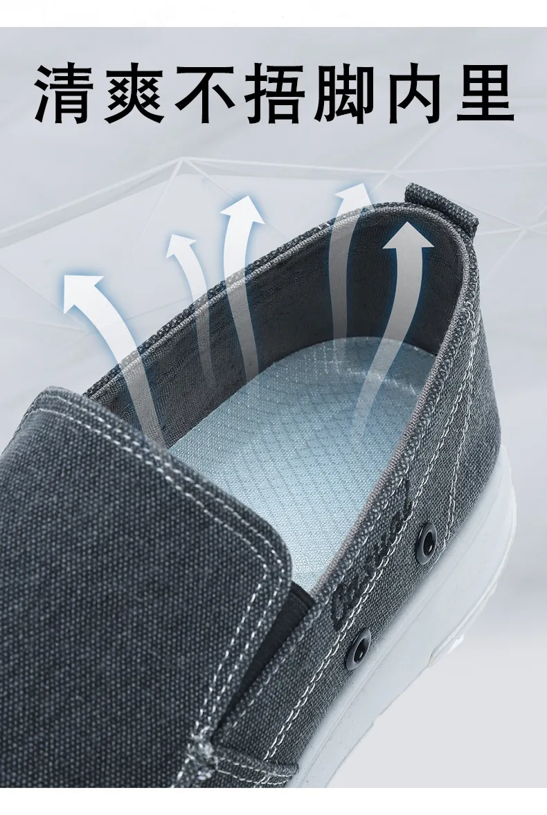 Men's Extra Large Size Canvas Shoes - Slip-on Style, Lightweight & Soft Sole, Casual Board Shoes for Sizes 45-48, Comfortable Dad Car Shoes showcase 7