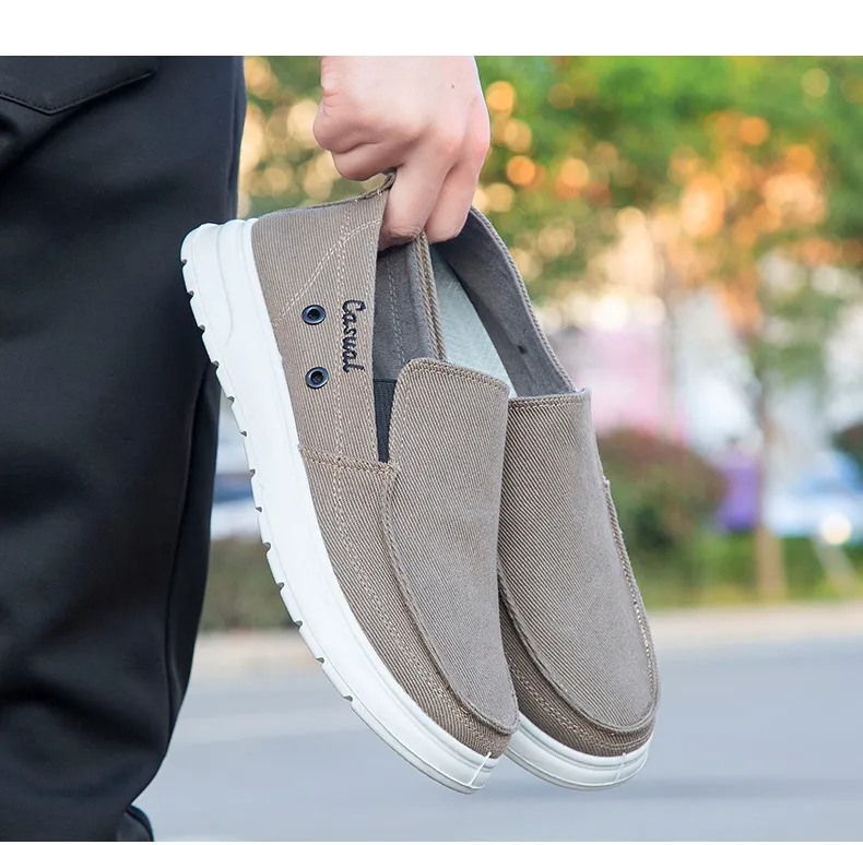 Men's Extra Large Size Canvas Shoes - Slip-on Style, Lightweight & Soft Sole, Casual Board Shoes for Sizes 45-48, Comfortable Dad Car Shoes showcase 10