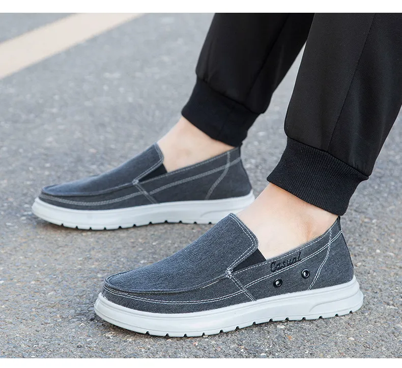 Men's Extra Large Size Canvas Shoes - Slip-on Style, Lightweight & Soft Sole, Casual Board Shoes for Sizes 45-48, Comfortable Dad Car Shoes showcase 16