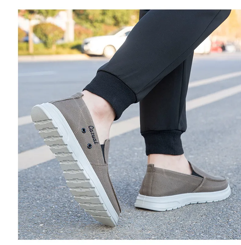 Men's Extra Large Size Canvas Shoes - Slip-on Style, Lightweight & Soft Sole, Casual Board Shoes for Sizes 45-48, Comfortable Dad Car Shoes showcase 13