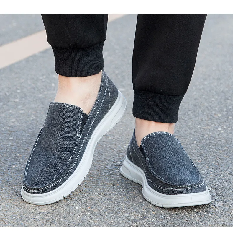 Men's Extra Large Size Canvas Shoes - Slip-on Style, Lightweight & Soft Sole, Casual Board Shoes for Sizes 45-48, Comfortable Dad Car Shoes showcase 14