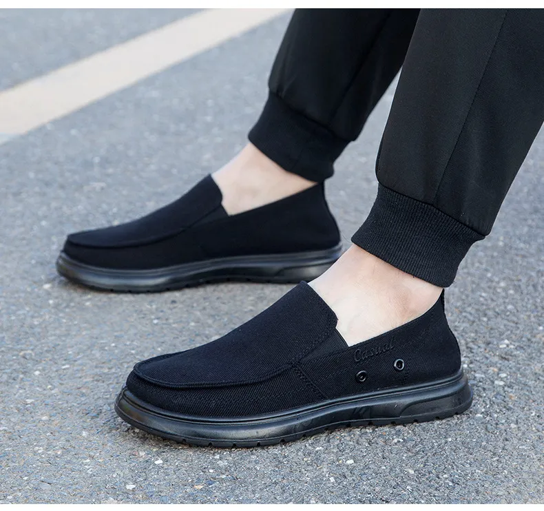 Men's Extra Large Size Canvas Shoes - Slip-on Style, Lightweight & Soft Sole, Casual Board Shoes for Sizes 45-48, Comfortable Dad Car Shoes showcase 18