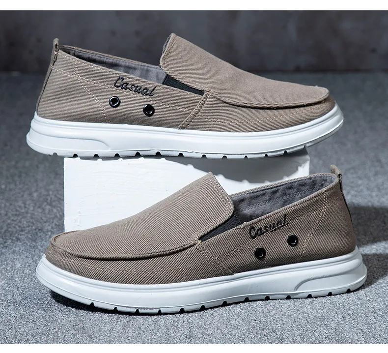 Men's Extra Large Size Canvas Shoes - Slip-on Style, Lightweight & Soft Sole, Casual Board Shoes for Sizes 45-48, Comfortable Dad Car Shoes showcase 12