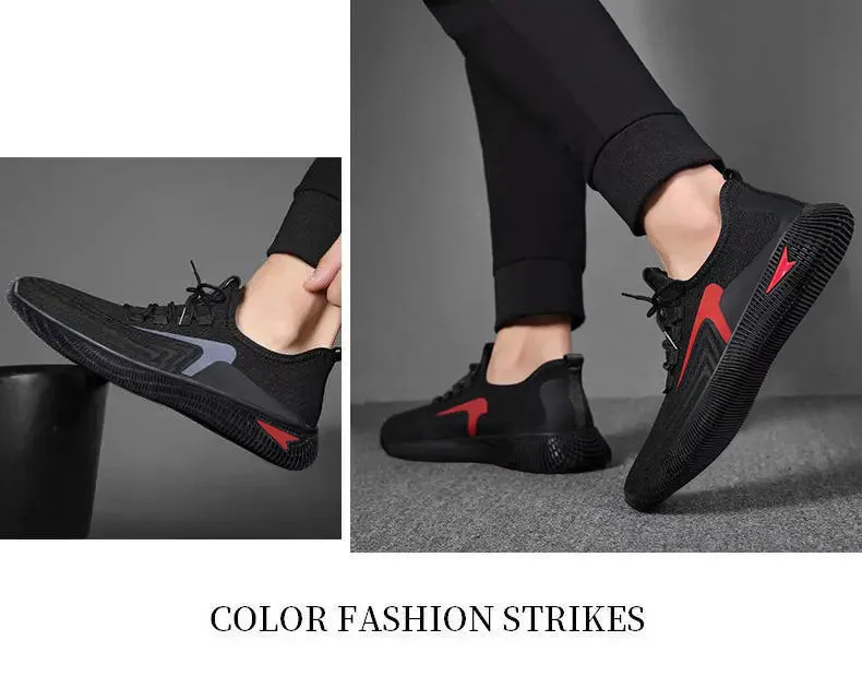 Men's Breathable Running Shoes 2024 Spring Autumn Casual Sports Sneakers Trendy Color-Blocking Design Wholesale Street Vendor Supply Lightweight Athletic Footwear showcase 3