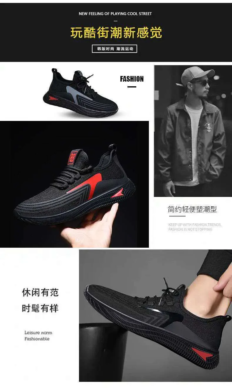 Men's Breathable Running Shoes 2024 Spring Autumn Casual Sports Sneakers Trendy Color-Blocking Design Wholesale Street Vendor Supply Lightweight Athletic Footwear showcase 8